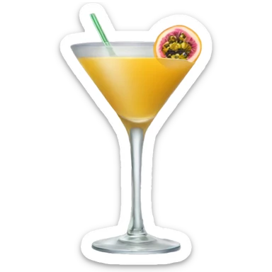 Cocktail with passionfruit sticker