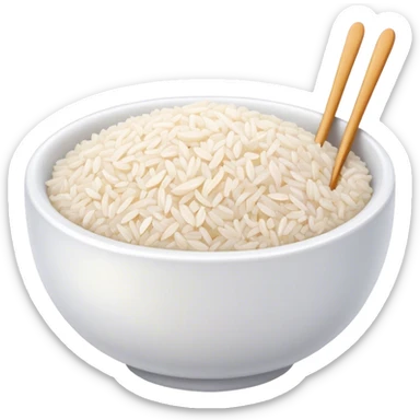 a bowl of rice sticker