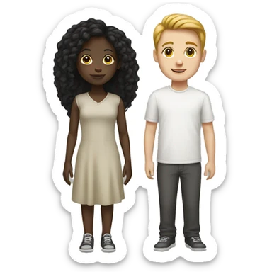 Black girl with white boy sticker