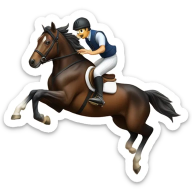Horse jumping over wood sticker