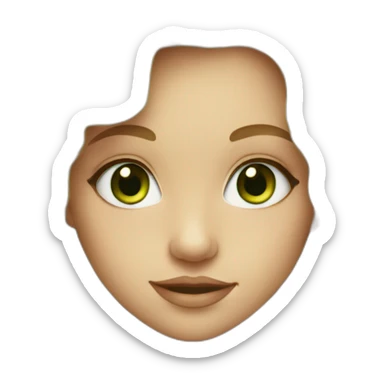 A girl with long hair, blonde, curly with green eyes sticker