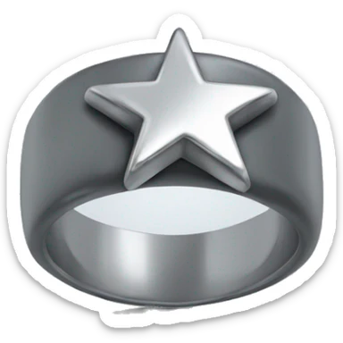 Silver ring with a chunky star sticker
