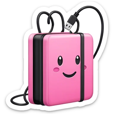 Pink Gift with black cable binders  sticker
