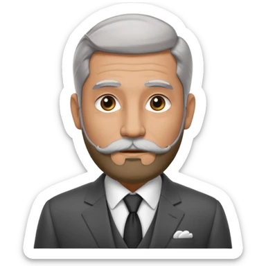 Slightly gray with frencb beard graying indian guy in suit with a bentley names professor bw tlt sticker