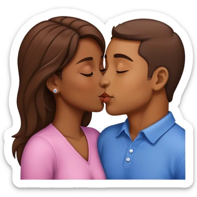 Pareja morena besándose  sticker