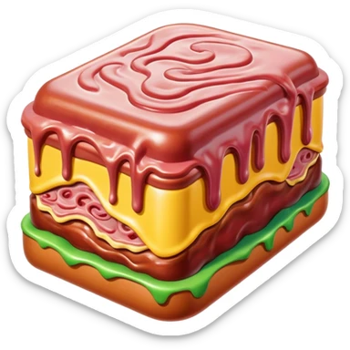 surreal melting SPAM land landscape sticker