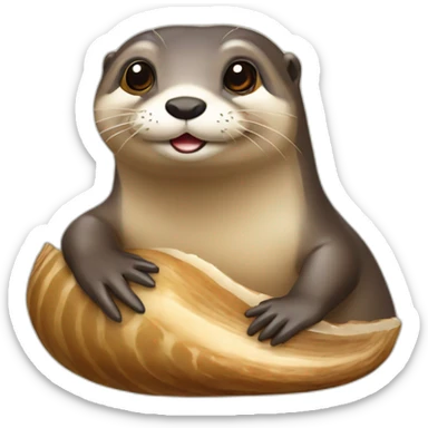 Loutre sur escargot sticker