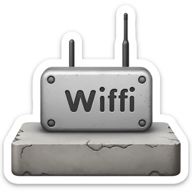 A Block saying "wifi" lying on a street sticker