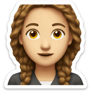 a women that has brown hair is a software developer teacher sticker