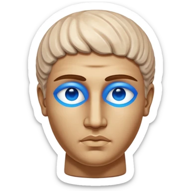 ancient greece marble sculpture head blue aura around it sticker