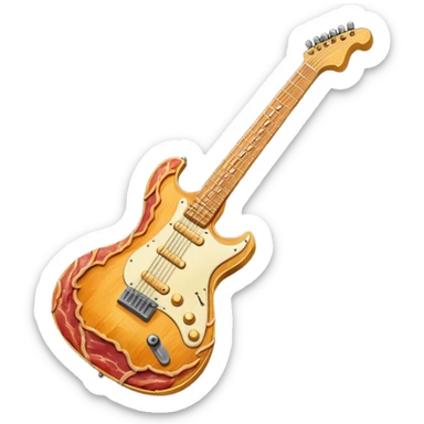 electric guitar made of bacon sticker