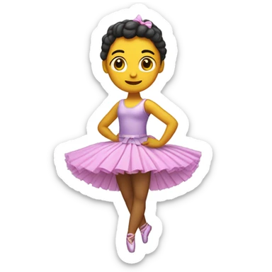 Hipopótamo bailarina con falda y moño sticker
