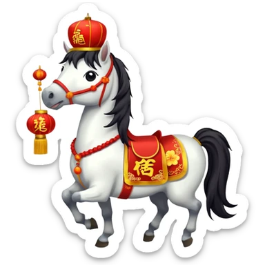 help me develop 10 emoji stickers, for CNY, cartoon horse stickers sticker