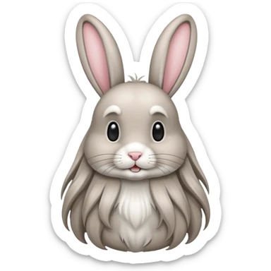 very long haired rabbit sticker