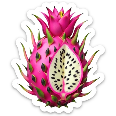 dragon fruit, bright colors, simple, no text sticker