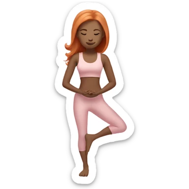 Ginger yoga girl light pink clothes  sticker
