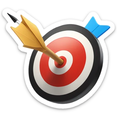 An arrow flying past the target, symbolizing poorly targeted advertising. sticker