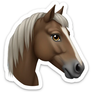 brown Noriker horse portrait with blue eyes sticker