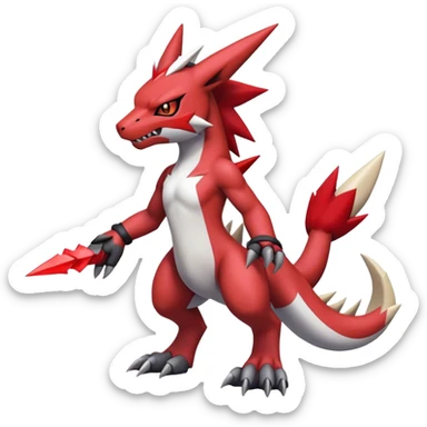 Edgy Cool Beautiful Guilmon-Zangoose-Zoroark, full body sticker