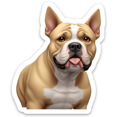 4k xl american bully with pointy ears sticker