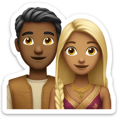 Pretty indian girl with blonde boyfriend sticker
