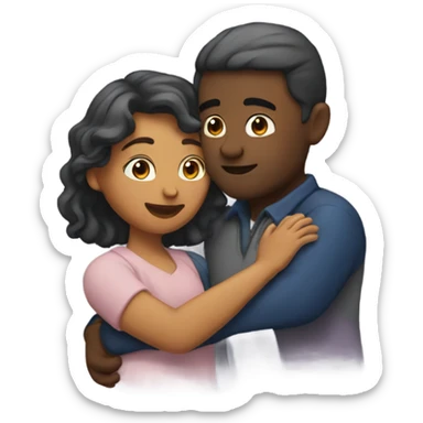 Man and woman hugging and kissing sticker