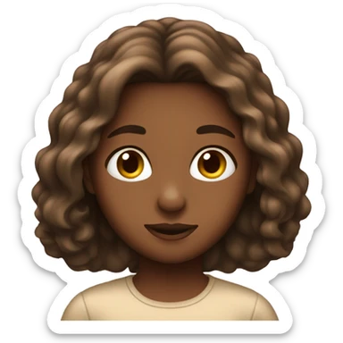 long hair brwn girl, fair skin sticker