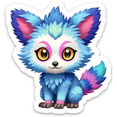  Colorful Kawaii Trico FurSona Fakemon Full Body sticker