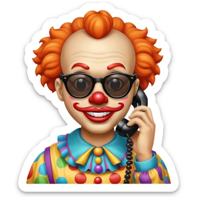 Clowns wear sunglasses to talk on the phone sticker