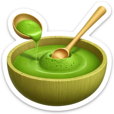 batidor bambu con bol de matcha sticker