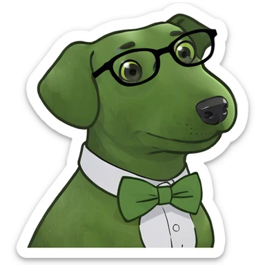 Dachshund with glasses sticker