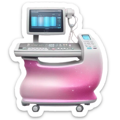 Pink ombre ultrasound machine with glitter sticker
