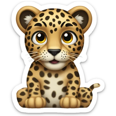 Leopard sitting with it back to camera sticker