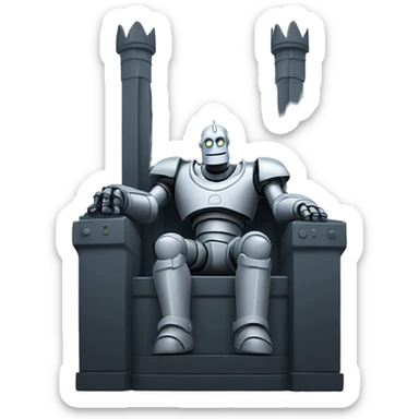 iron giant on the royal throne sticker