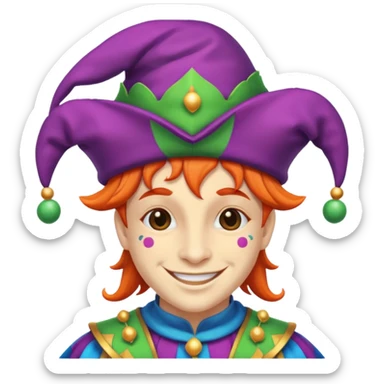A jester smiling  sticker