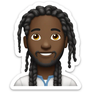 Black man with dreads in ponytail  sticker