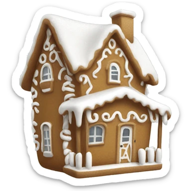 white gingerbread cozy house sticker