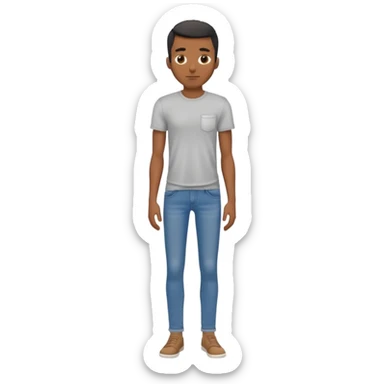 Skinny black man with gyatt full body sticker