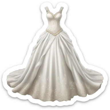 Hyper Realistic ornate princess style Wedding dress displays  sticker