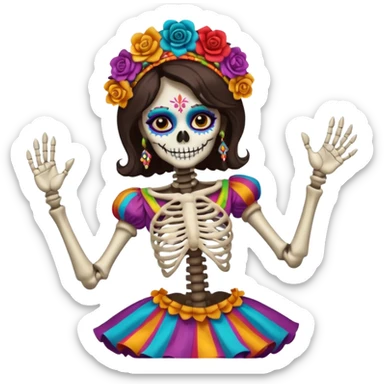 Mexican day of the dead- one female dancing skeleton  sticker