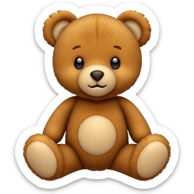 Corduroy texture teddy bear with ridges  sticker