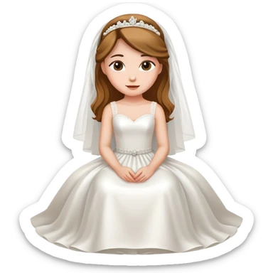 A beautiful girl wearing a wedding dress sitting sticker