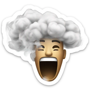 smoke coming from mouth sticker