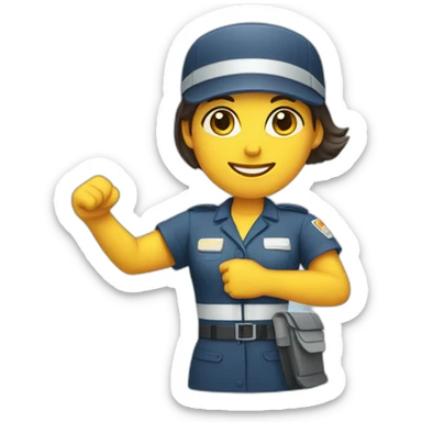 female postman with an arm brace sticker