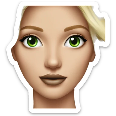 Realistic victoria secret model blonde green eyes  sticker