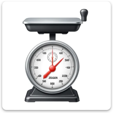 klassische analoge Gewichtswaage mit Zeiger, weißer Hintergrund sticker