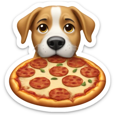 Dog eat pizza sticker