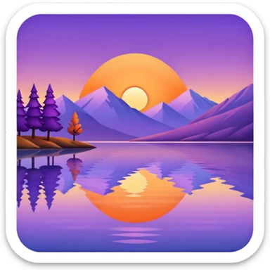 lake sunset sticker