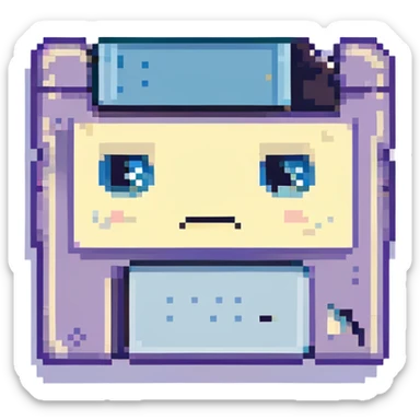 Sad floppy disk  sticker