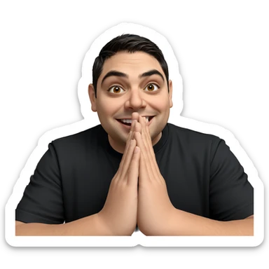 smiling boy in black shirt sticker